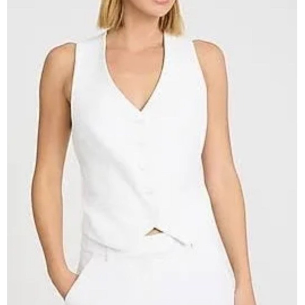 Ann Taylor Loft White Vest Size Woman's Medium Nautical Coastal